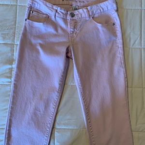 Light pink low rise, straight leg pants by: Celebrity Pink, gently used Size 7